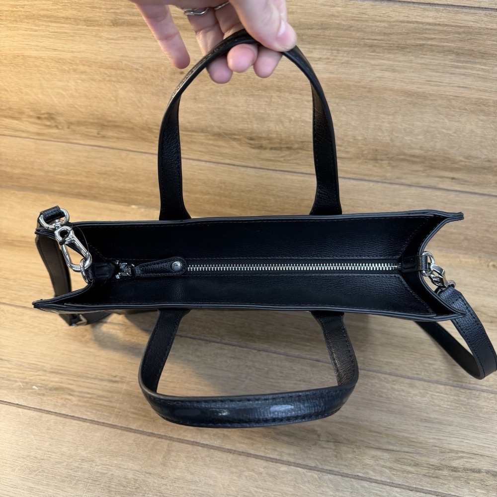 Karl Lagerfeld Paris Nouveau Double Top Handle Tote W/ Crossbody Black Work - Picture 7 of 12